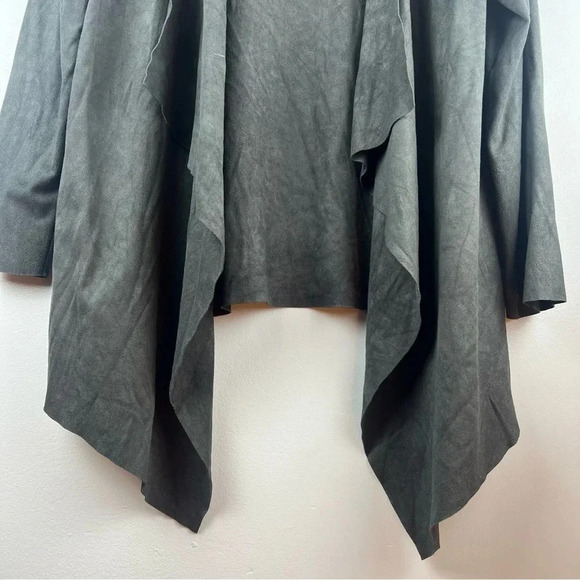 Soft Surroundings Waterfall Drape Faux Suede Cardigan Jacket Gray  Size XL - Picture 5 of 10